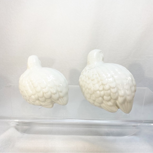 Vintage White Porcelain Toyo Set of Two Quail Made in Japan 3.5” & 4” - Picture 3 of 9
